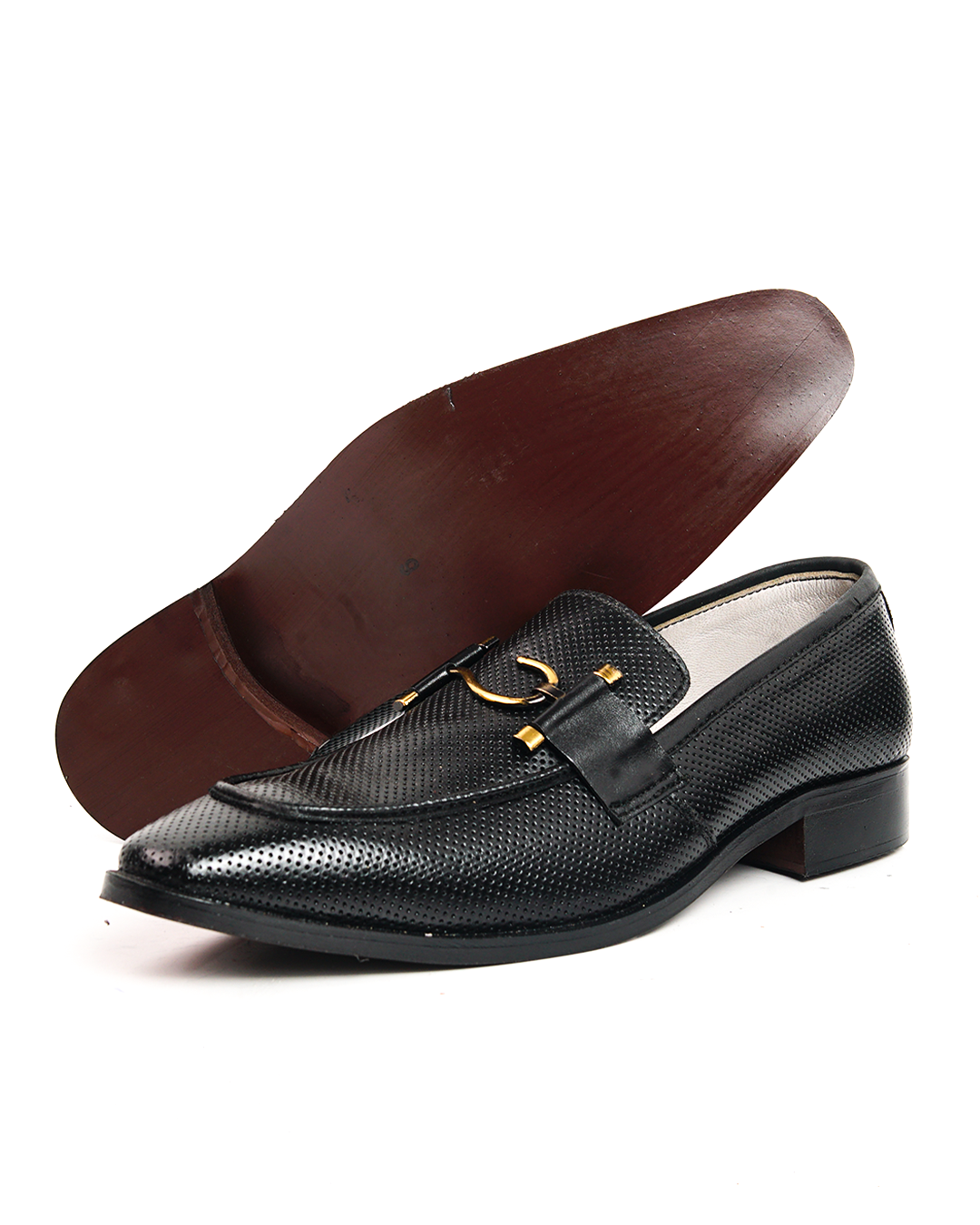 Royal Bit Black Leather Loafers