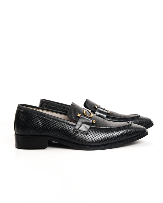 Royal Bit Black Leather Loafers