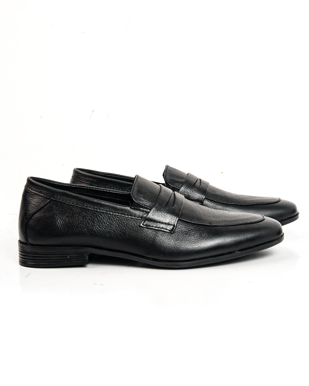 Classic Black Leather Penny Loafers