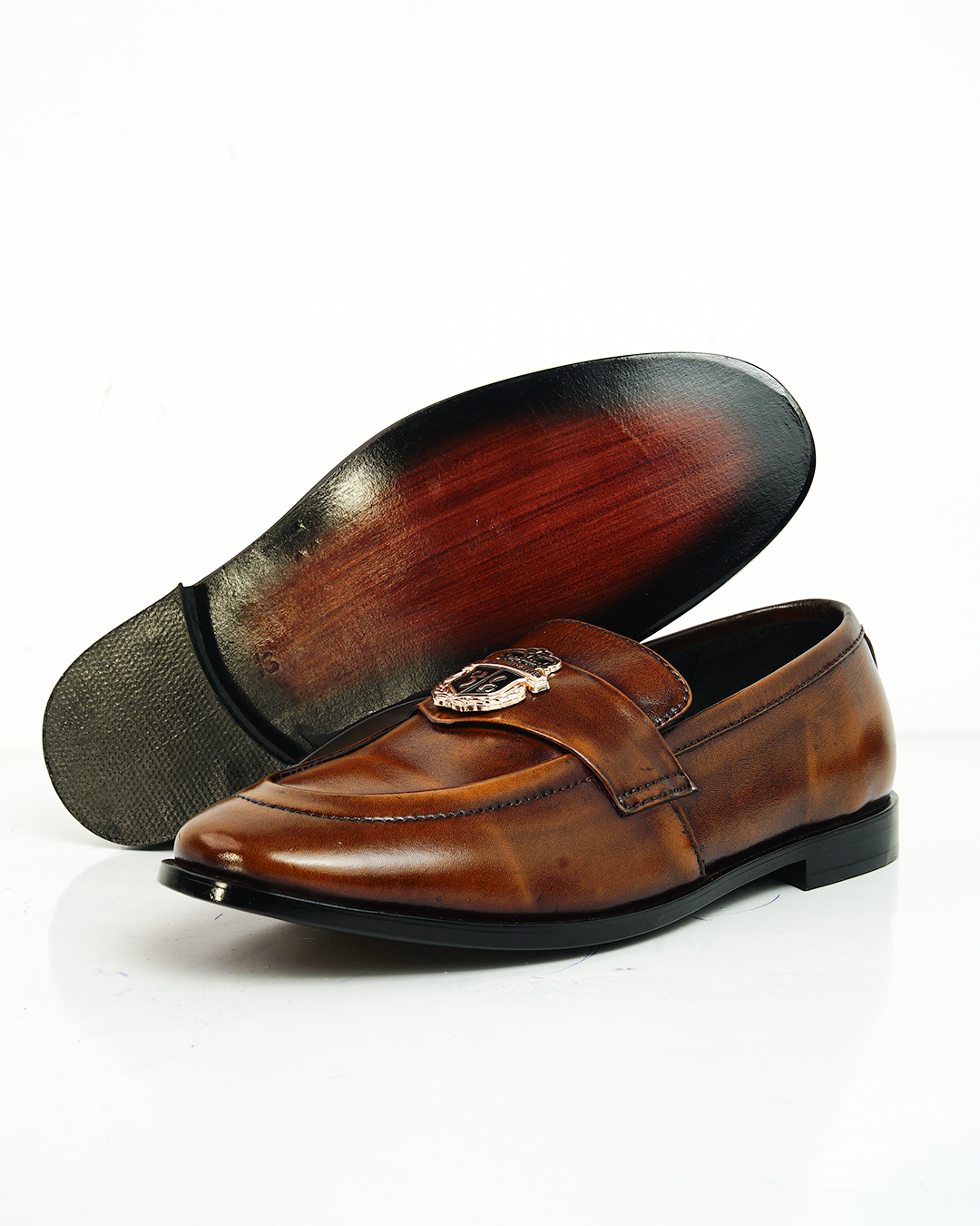 Prestige Buckle Leather Loafers
